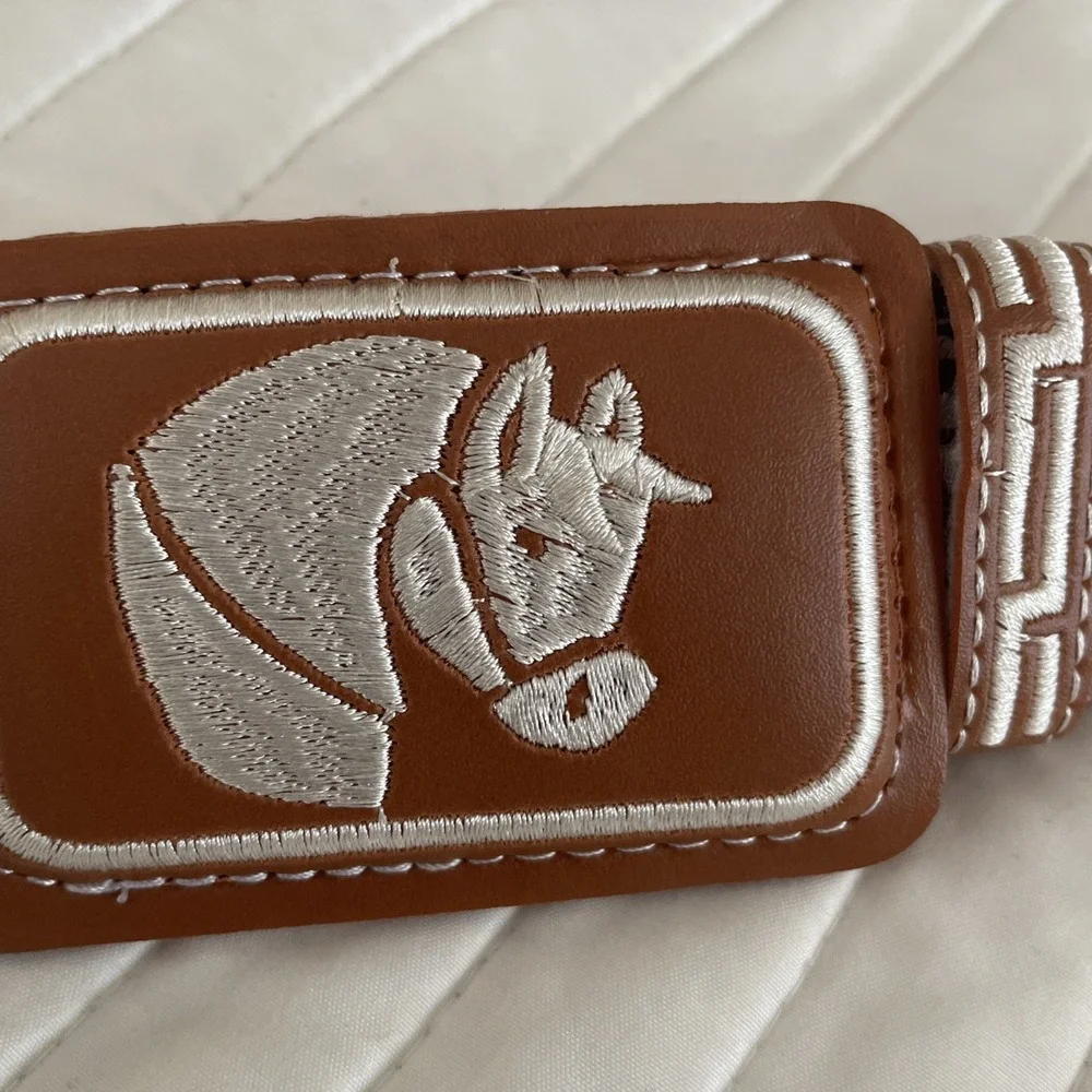 Men's New Leather Embroidered Cowboy Belt Western Cowboy Belt, Or Womens Size 42